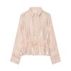   European and American Style New Women's Clothing, Metallic Effect with Belt Shirt 4387/801/537