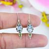 Natural Blue Topaz, Peridot Gemstone 925 Solid Sterling Silver Earring 1.5" N4R11