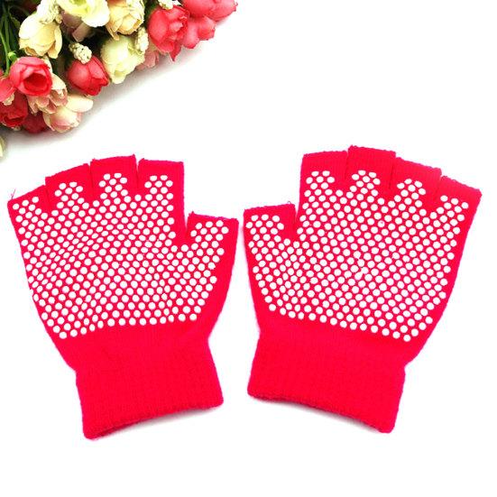 Damen Atmungsaktive Rutschfeste Outdoor Fitnessstudio Sport Yoga Übung Halbfingerhandschuhe