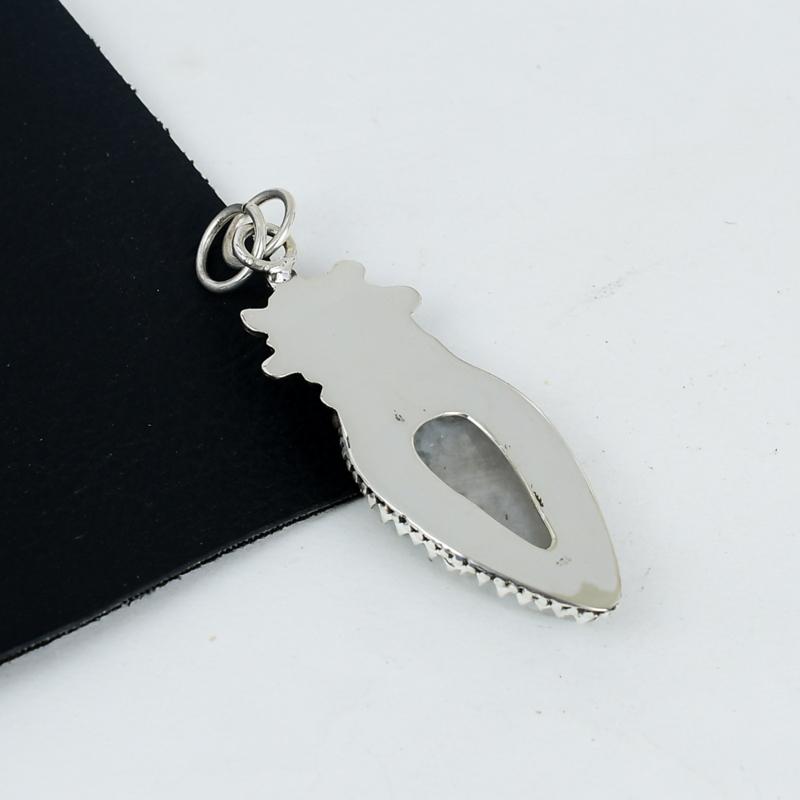Natural Moonstone Gemstone Pendant 925 Sterling Silver- Handmade Design, Everyday Wear Jewelry, Unique Moonstone Pendant Father's Day Gift