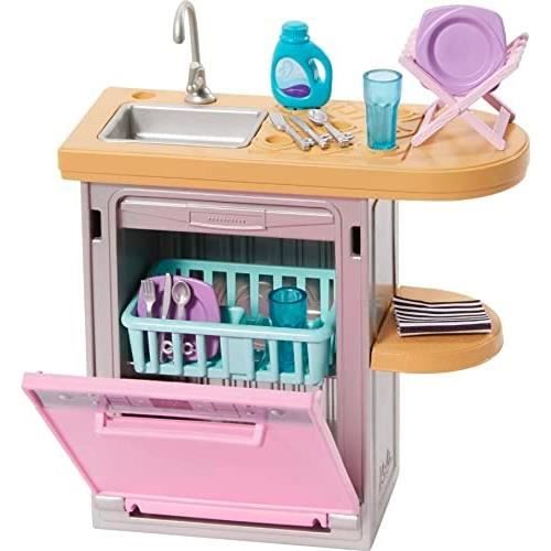Jouet - MATTEL - Barbie Mobilier - Coffret D’intérieur Avec Lave-vaisselle Et Accessoires