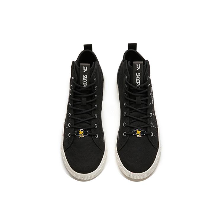 New SNOOPY x Anta High Top Skateboard Shoes Men's Black 912138601-1