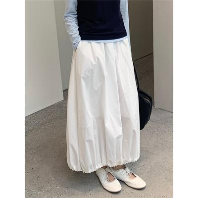 Simple Flower Bud Skirt, High Waist, Thin, All-match Mid-length Skirt