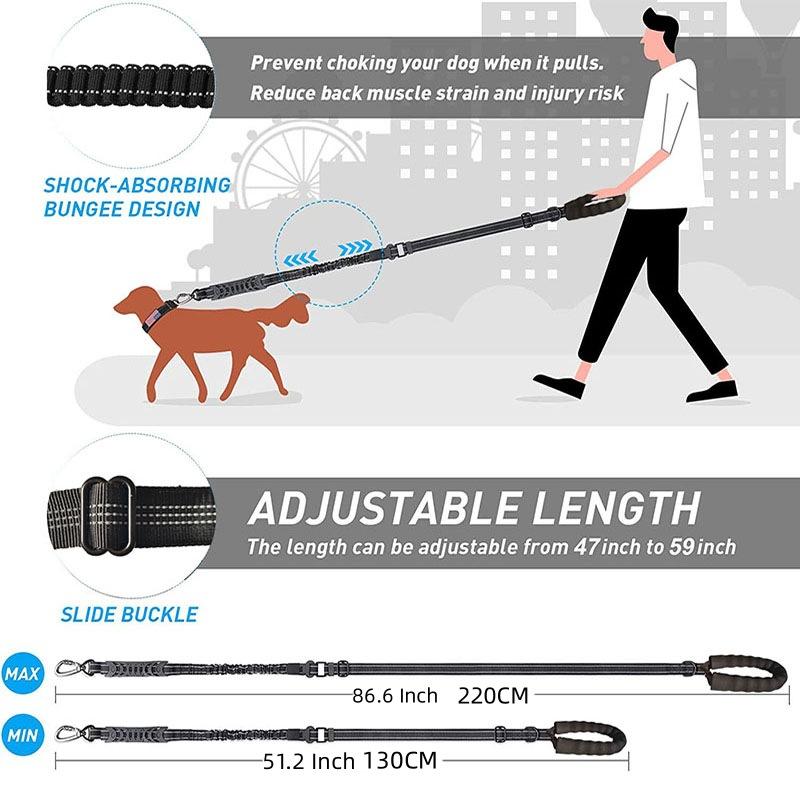 Pet Dog Leash Medium and Large Dog Tactical Safety Leash Frog Buckle Hasp Reflective Explosion-proof Dog Leash