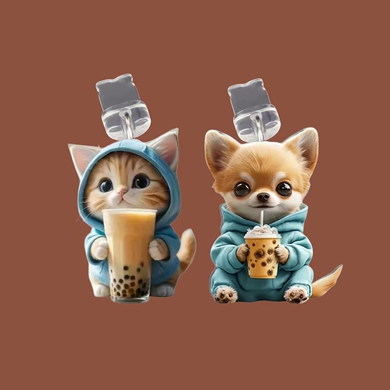 Cute 2D Cat Phone Anti Dust Cap Charge Port Plug For IPhone Type C Dust Protection Stopper Accessorie