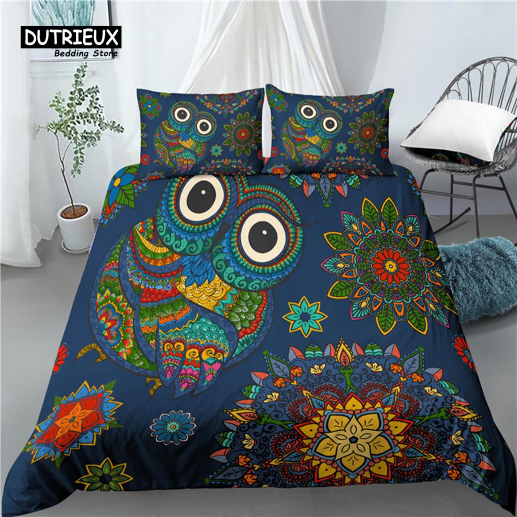 

Home Living Luxury 3D Owl Print 2/3Pcs Comfortable Duvet Cover PillowCase Bedding Sets EU/US/AU Size EU single(135x200cm)