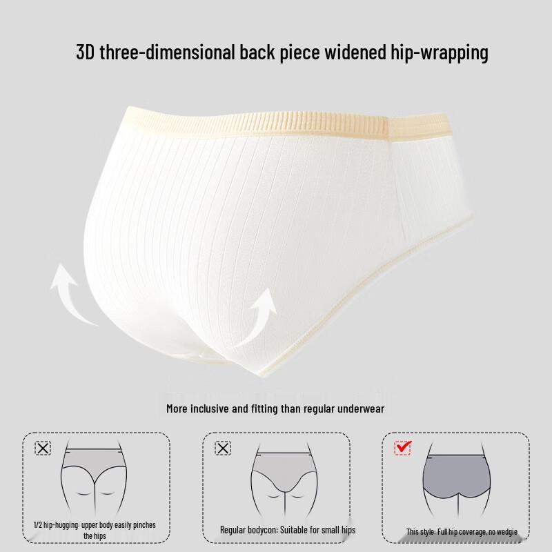 MIIOW Women's Antibacterial Pure Cotton Mid-Waist Briefs, 5-Pack