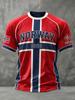 Norway Flag Breathable Round Neck Football Training Tee