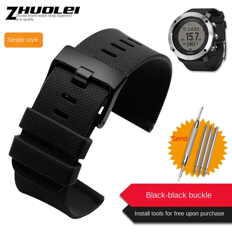 

24m High quality Rubber Silicone Strap For Suunto 7 D5 9 Traverse Wristband Spartan Sport Wrist HR Baro metal WatchBand Bracelet 24mm
