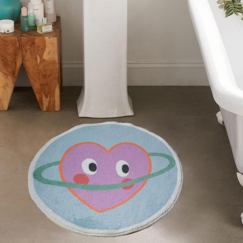 Tappeto a Forma di Cuore Morbido per Ragazza/Donna Tappetino Assorbente da Pavimento Rosa Tappeto a Forma di Cuore