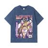 275 GSM Washed T-shirts 100% Cotton Digimon V9 Angewomon Waifu Print Unisex Heavy Cotton T Shirt