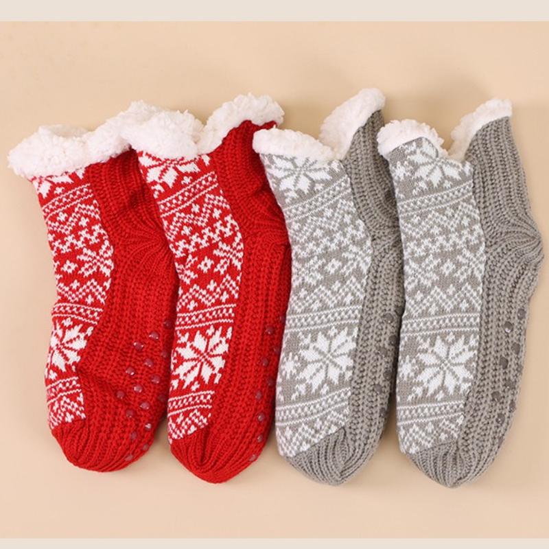 Female Winter Thickened Medium Tube Anti-slip Home Floor Snow Socks Women Comfortable Socks