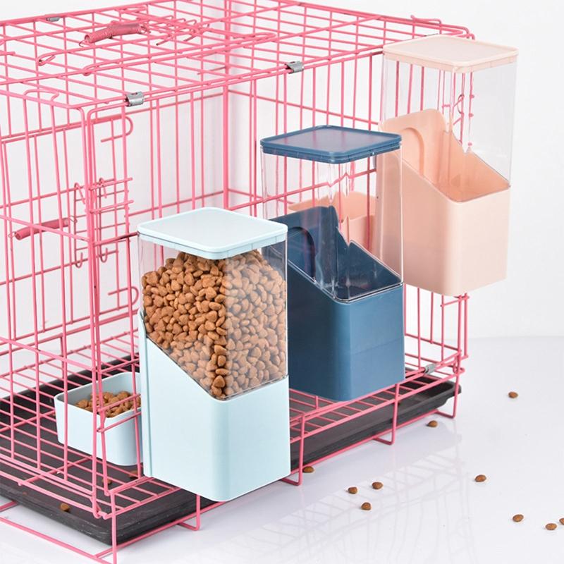 Rabbit Automatic Feeder for Cage Hanging Water Dispenser 17oz Water Bottle Food Bowl for Small Animal Hedgehog Hamster