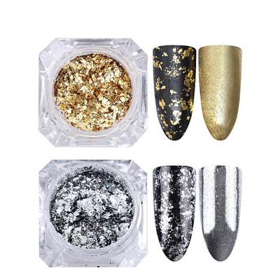 Srebrne złote płatki do paznokci aluminiowe cekiny 0.2g Bling Mirror Nail Glitters Powder Nail Art Decoration!