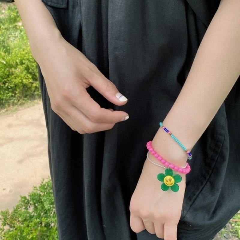 BONBEAU Vivid Color Combo Beads Bracelet Layered Seed Bead Bracelet 5 Colors