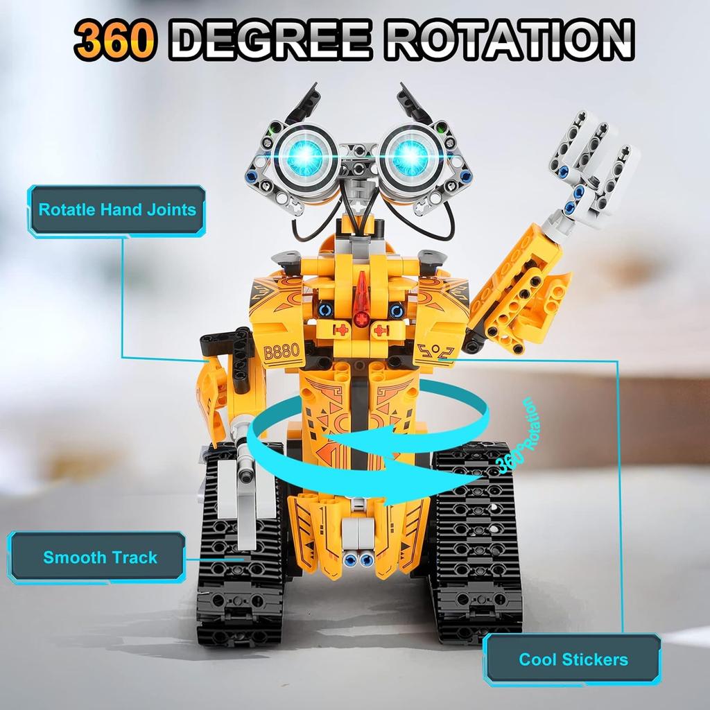 Sillbird Robot Building Kit with Remote Control STEM Gifts for Boys Age 8-12, Technic Buildable Coding Robotic Set Birthday Toys for Kids Teens (468