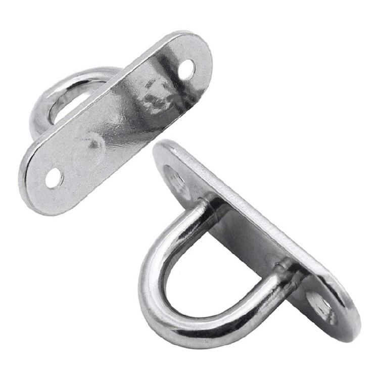 Marine Grade Stainless Metal Eye  Plate Hook Set Secure Yoga Fixation Plate Long Buckles for Yoga & Hammock Installation