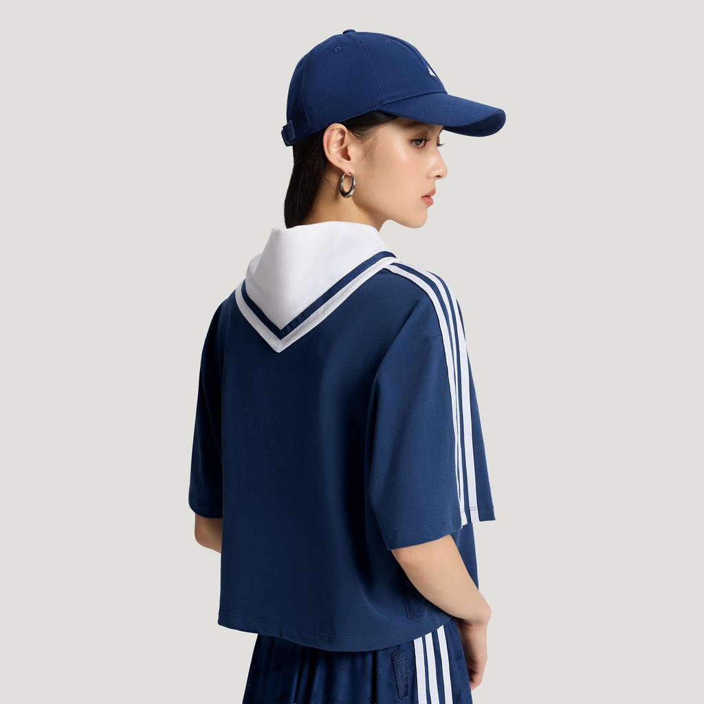 Adidas Dance T Shirts Women's Tech Indigo Navy Collar Moderate Other