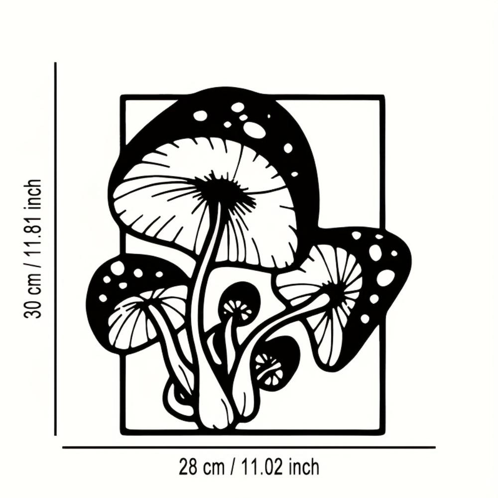 

1pc Metal Mushroom Wall Decor, Detachable Iron Art, Rustic Farmhouse Sign for Home Office Kitchen Patio, Reusable Elegant Ornament