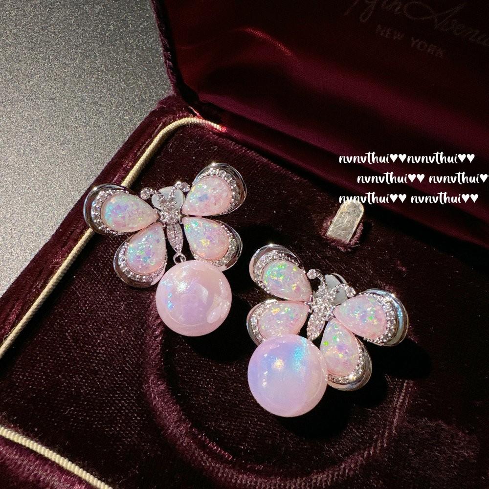 Flower Fairy Flower Gem Necklace Vintage Plated 18K Gold, Argyle Rich Flower Water Drop Zircon Earrings