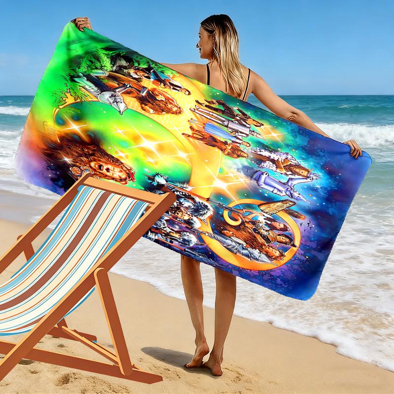 Fantasy Adventure Journey beach towel Outdoor camping soft quick-drying swim towel Absorbent bath towel swim printing Outdoor picnic beach mat