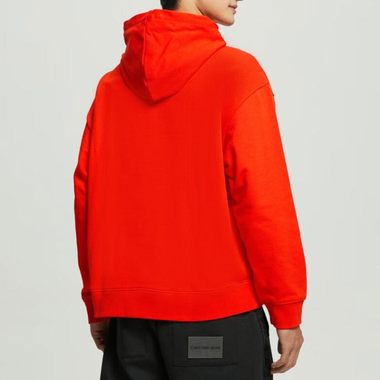 Calvin Klein Minimalist Series Letter Print Pullover Hoodie Men Tops Copper-Orange 40HM231-6A9