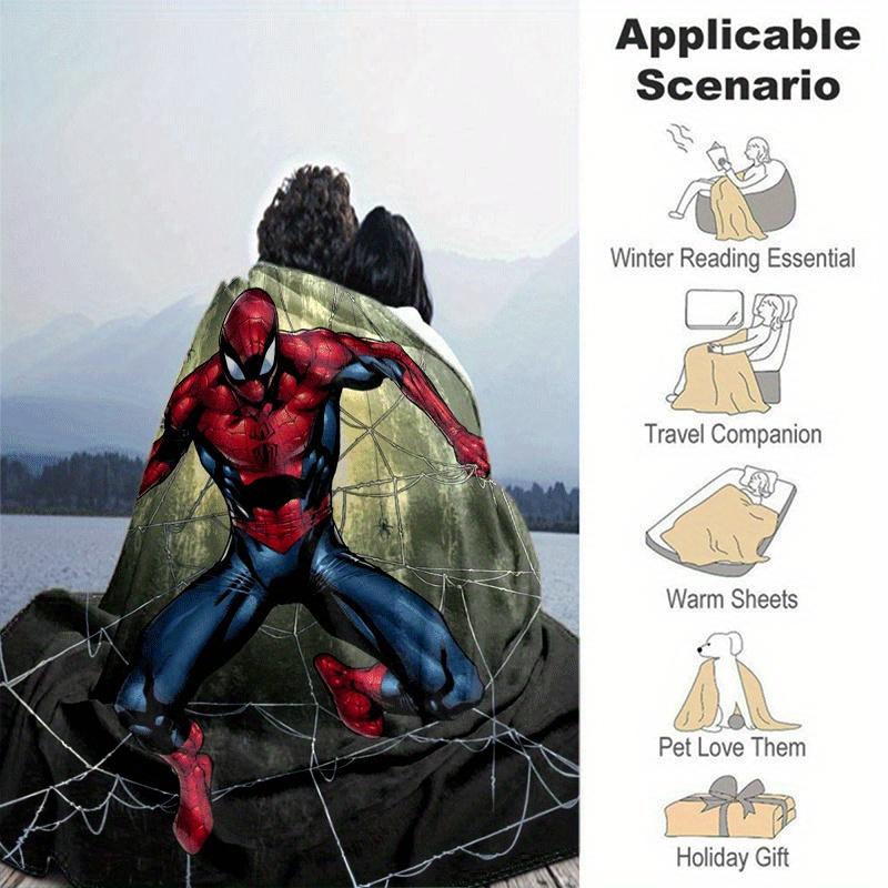 1pc Spider-Man Printing Blanket - Soft, All-Season Throw for Living Room, Bedroom,Personalized Gift with Adorable Cartoon Design