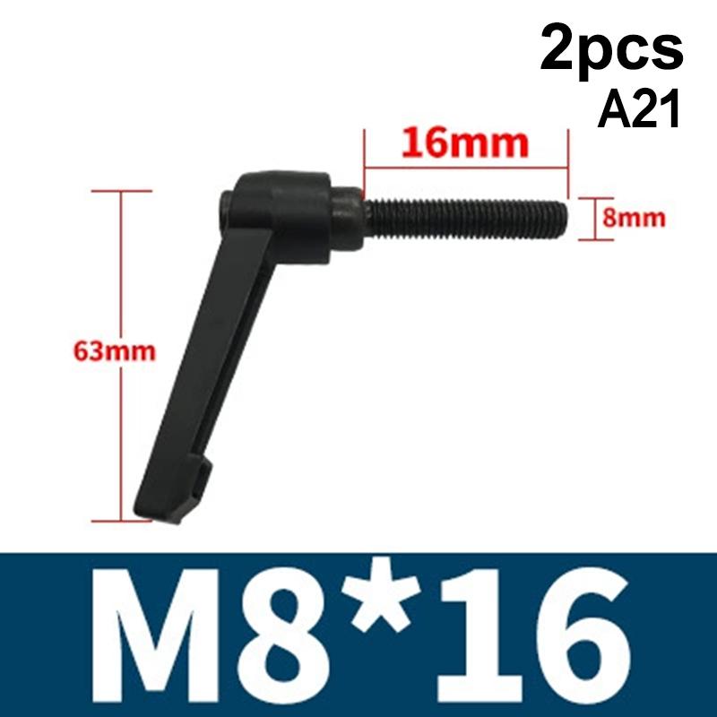 2Pcs M4 M5 M6 M8 Clamping Lever Machinery Adjustable 7-Shaped Handle Locking External Male Thread Knob