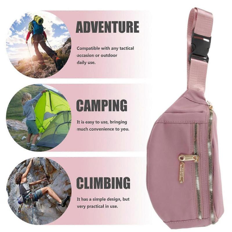 Multifunctional Crossbody Bag for Women, Lightweight Waterproof Nylon Chest Pack with Adjustable Straps, 3 Zipper Pockets for Cycling Running Hiking