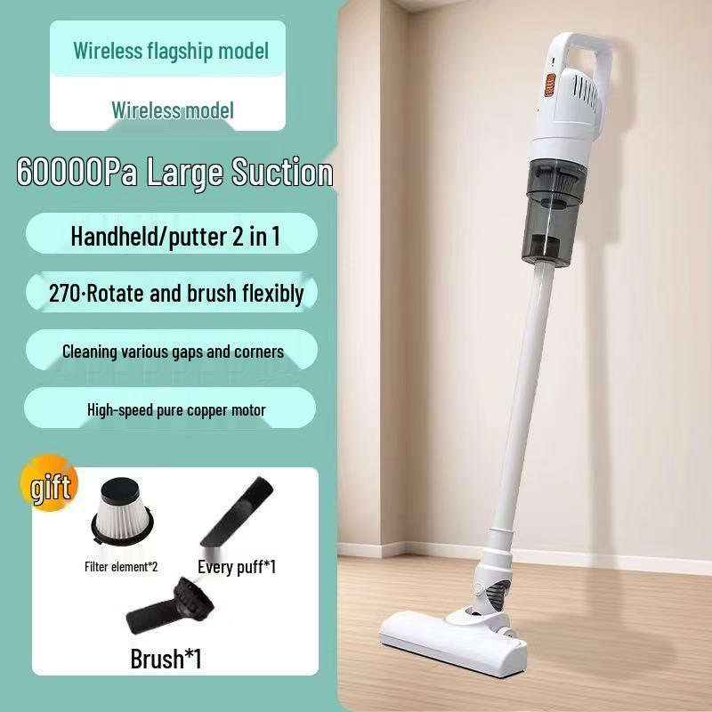 Compact High-Suction Wireless Vacuum & Mop for Dust, Hair and Mite Removal