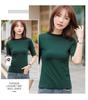Fashionable Women's Mid-Sleeve, Small High Collar Pure Cotton Slim Fit Shirts