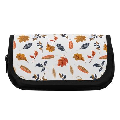 Pencil Bag Double Layer Metal Zipper 300D Polyester with Two Compartments for Pens Ruler Scissors Students for Boys Girls