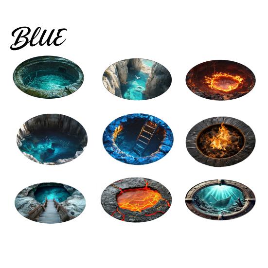 Hand Washable Floor Machine Bedroom Rug Realistic 3D Hole Mat Round Optical Illusion Non-Slip Area