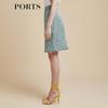 PORTS Women's Fringed Tweed Half Skirt