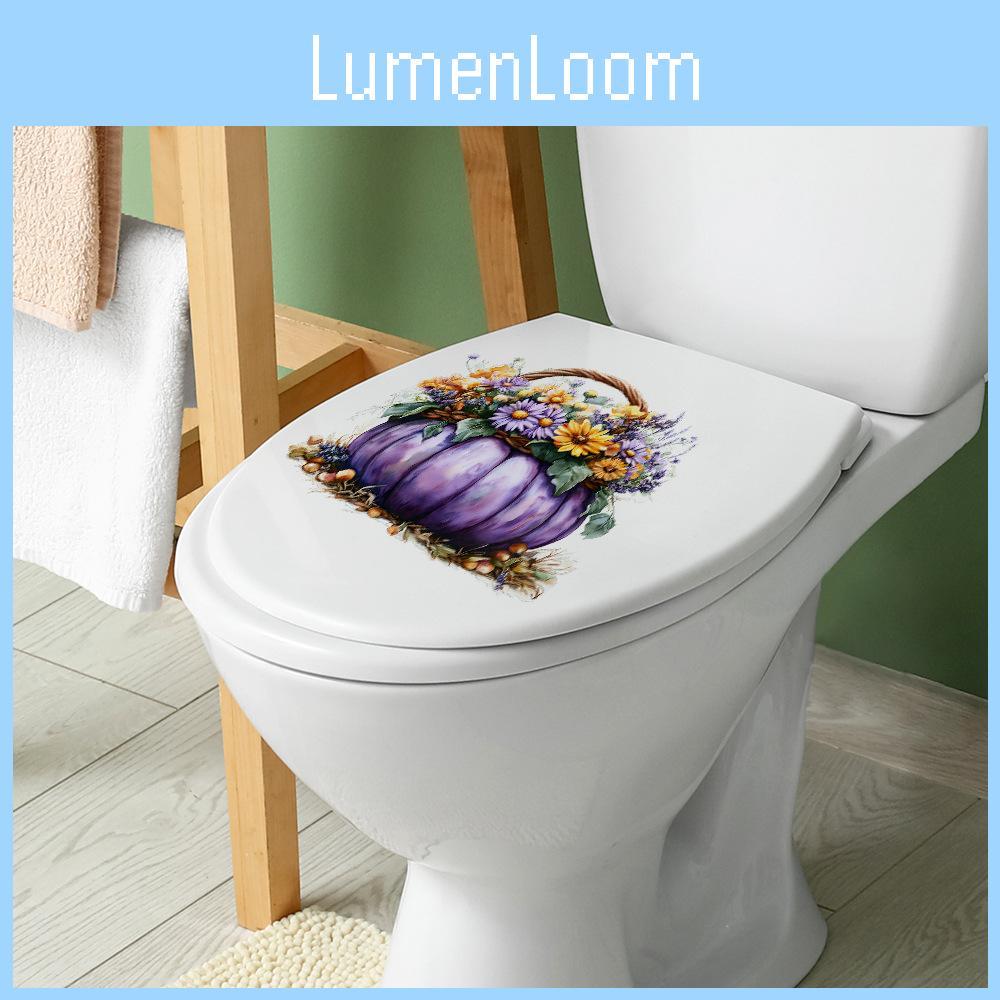 Pvc Pumpkin Halloween Flower Basket Closestool Sticker Living Room Decal Wall