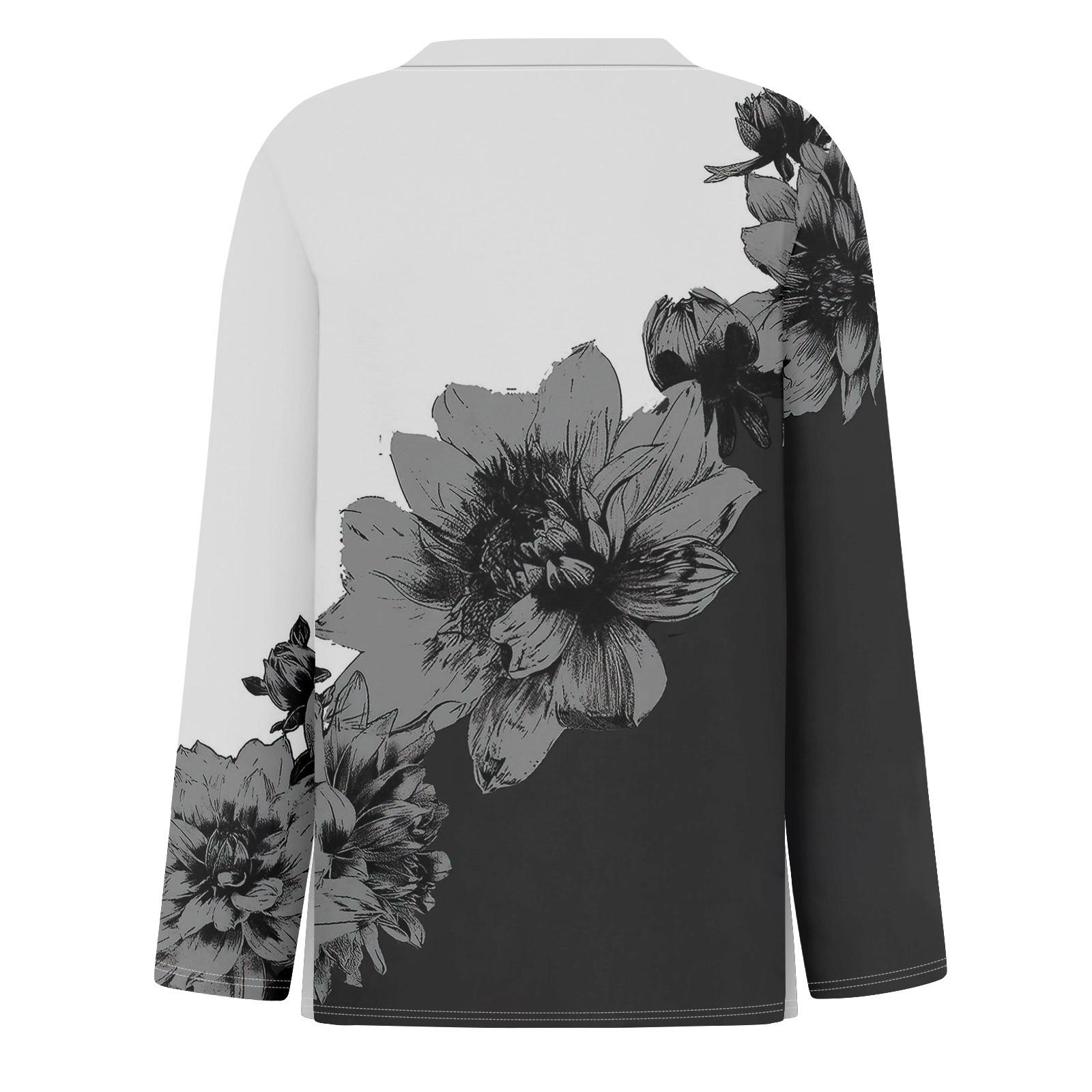 Женская модная повседневная свободная футболка с разрезом и круглым вырезом с длинным — фото 5