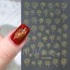 Nail Art Stickers, Japanese Romantic Laser Magic Gold And Silver Fireworks Bloom Adhesive Nail Stickers