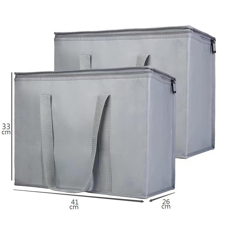 

Large Capacity Portable Outdoor Aluminum Foil Insulated Bag for Camping Vegetables and Fruits 41*26*33cm without base