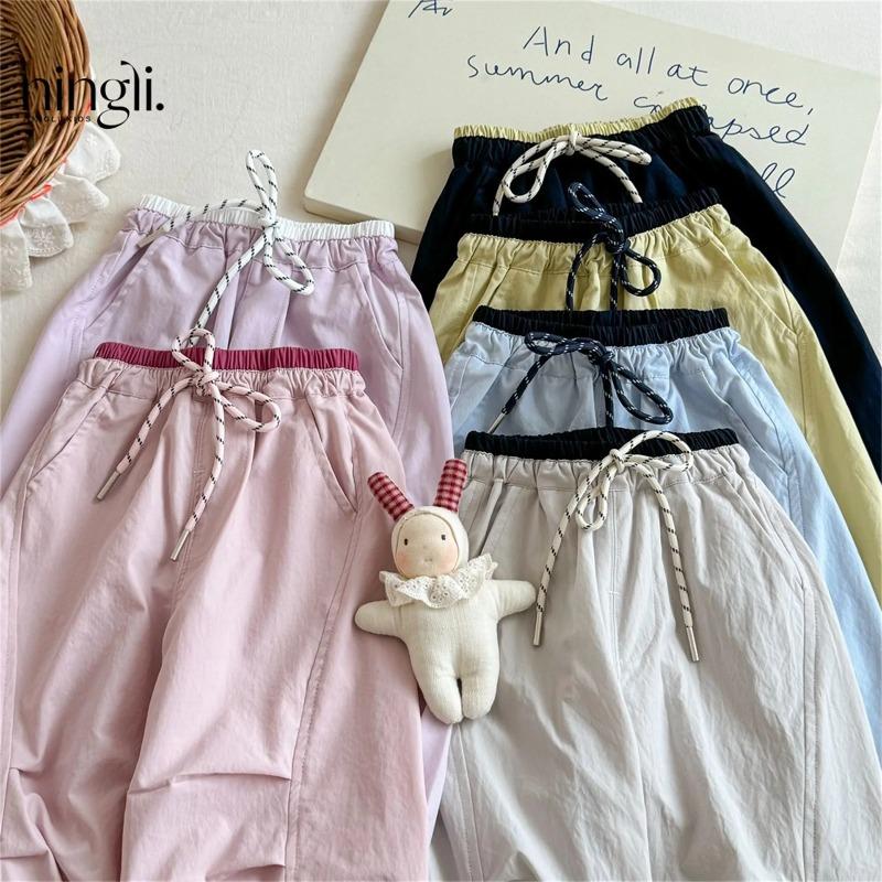 Frühlings-Mädchen Freizeithosen Kinder Lockere Hosen Baby-Mädchen Einfarbige Haremshosen Baumwolle Kleinkind Hosen Kinderkleidung