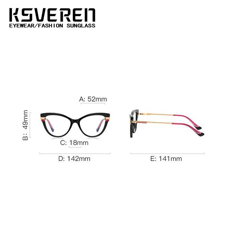 TR90 Fashion Cat Eye Myopia Glasses Outdoor Photochromic Women Anti Blue Light Glasses Prescription Optical Glasses KSVEREN