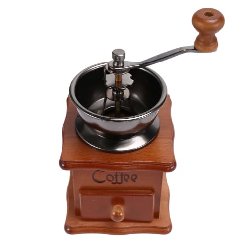 Oikabio Coffee Bean Grinder, Wooden Manual Coffee Grinder, Hand Stainless Steel Retro Coffee Spice Mini Burr Mill with Ceramic