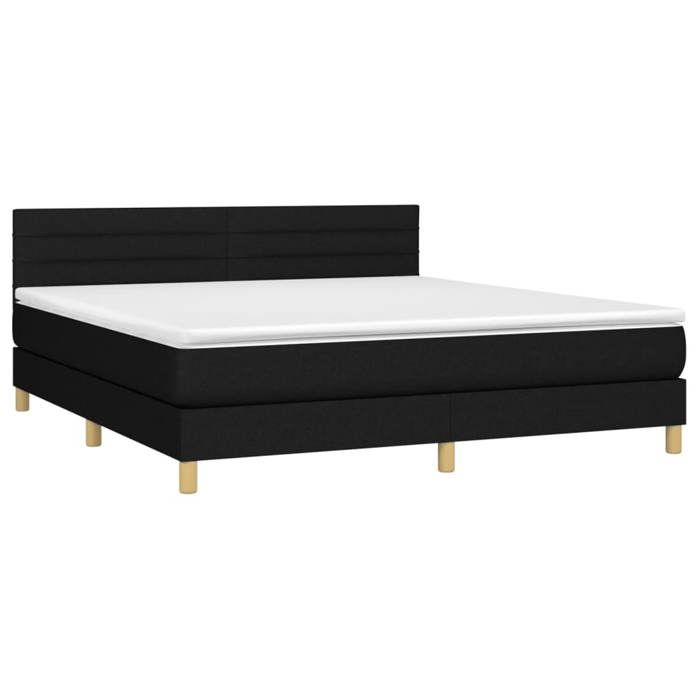Maison Exclusive - Sommier à lattes de lit avec matelas Noir 160x200 cm Tissu