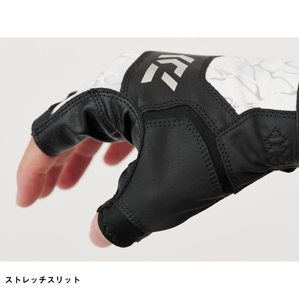 Daiwa Game Tide Size L Gloves, 5-Piece Cut, 25DG-8125, Black,