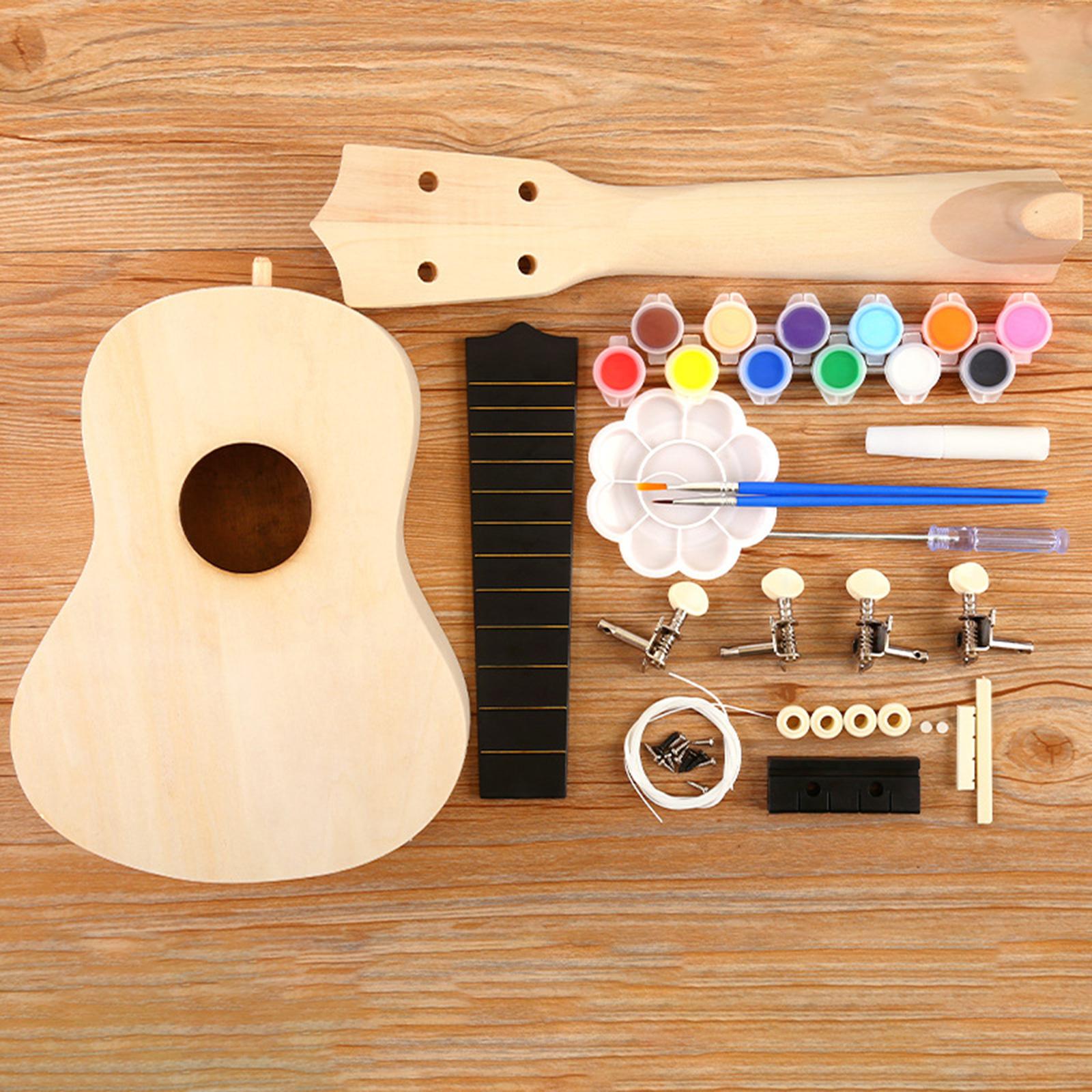 

Ukulele DIY for Kids Crafts Unfinished Wooden Paintable Guitar