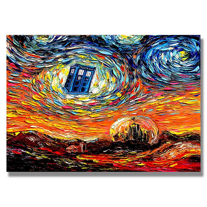 Starry Night by Vincent Van Gogh Famous Artist Art Print Wall Picture Canvas Oil Painting Home Wall Decor