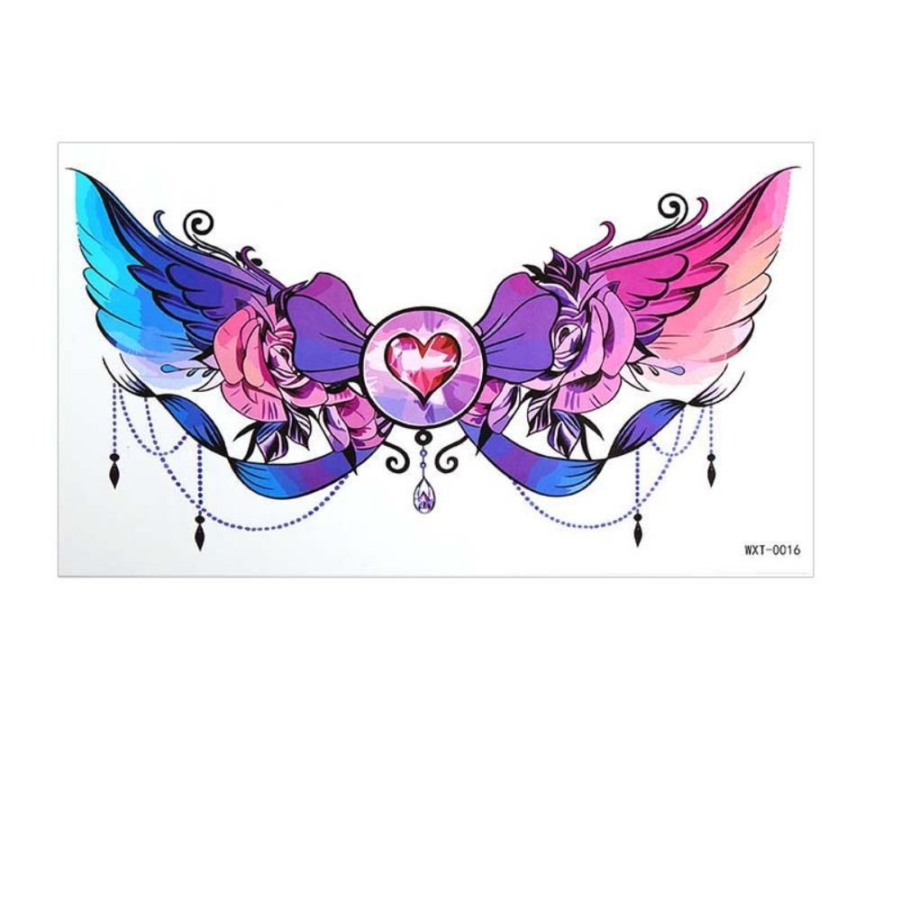 3D Texture Floral Body Art Sticker Crown Cross Wing Temporary Tattoo Instant Decals Music Festival