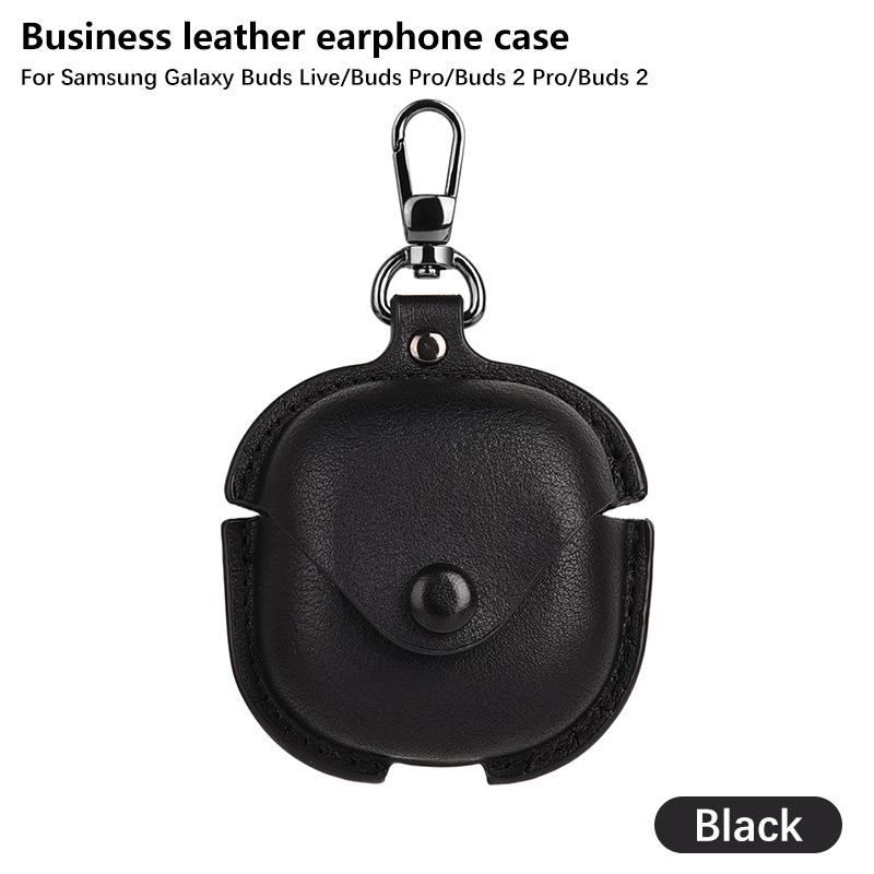 For Samsung Galaxy Buds Live FE 2 Pro Business Leather Earphone Case Cover Headphone Sleeve Solid Color Headphone Case Funda