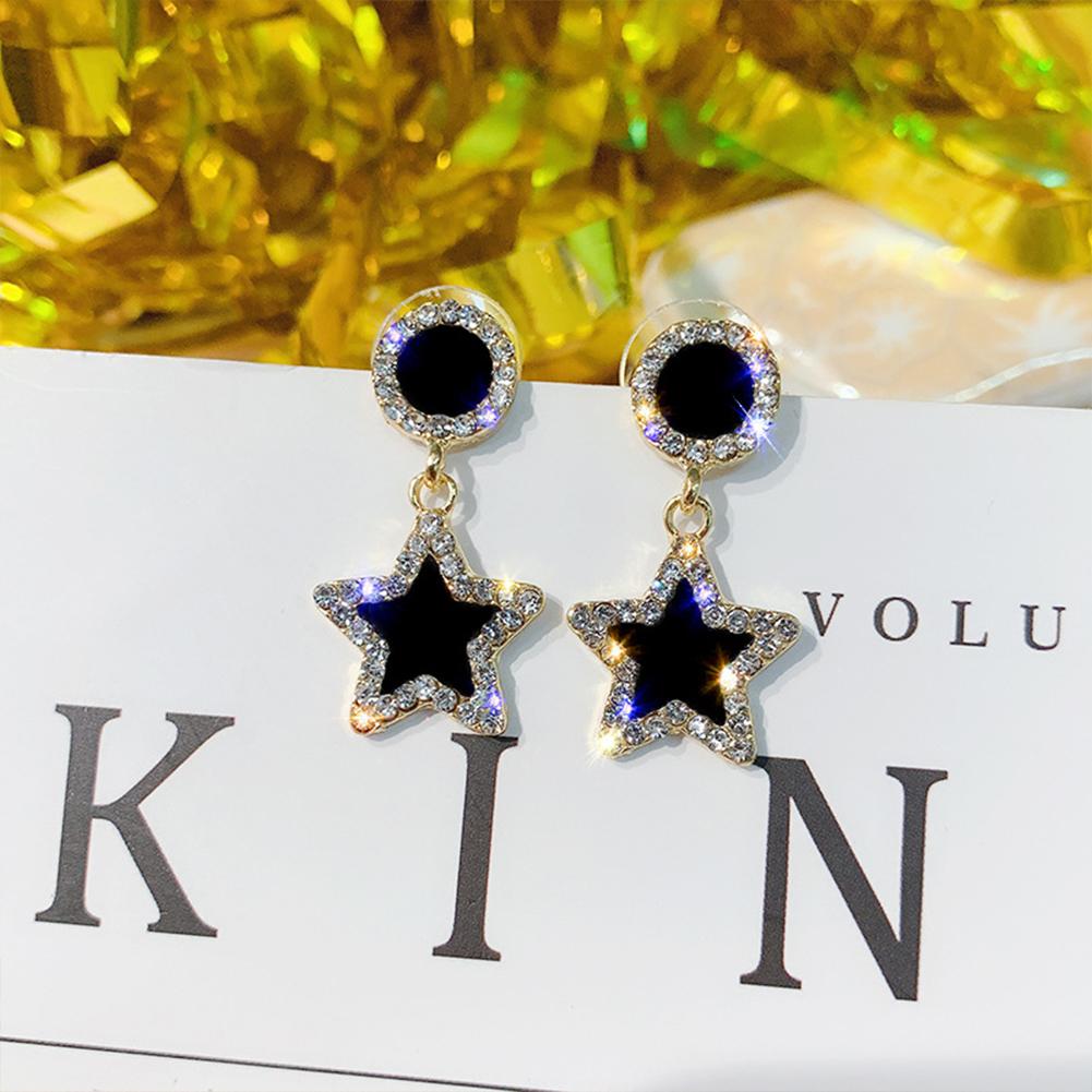 Female Pendant Earrings Alloy Earring Inlaid Artificial Gems Fashion Eardrops