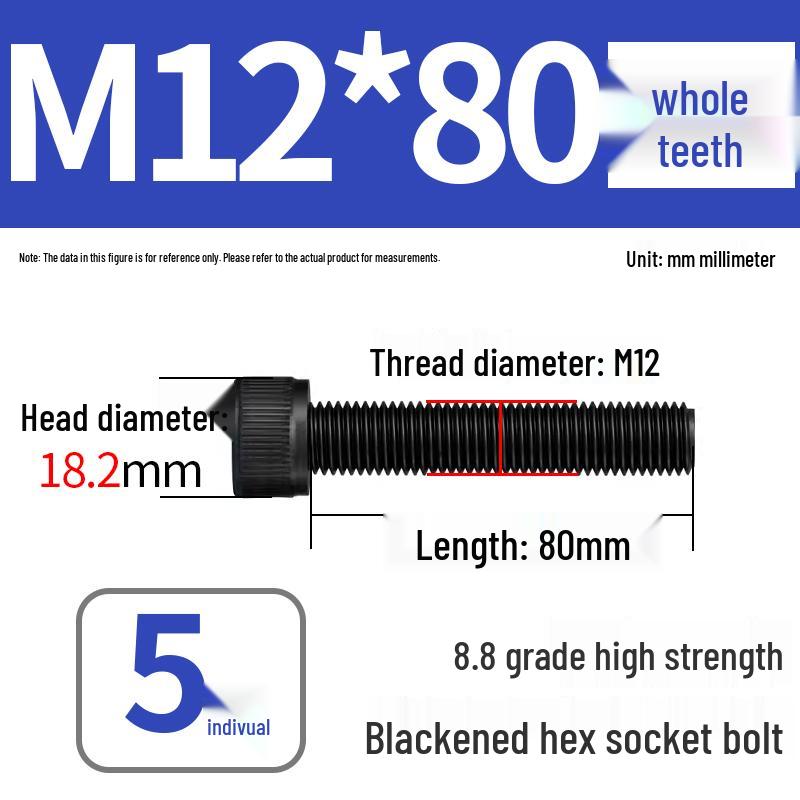 8.8 High-Strength Socket Head Cap Screw Bolt (M4-M20)