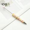 Cute Cream Texture Pen DIY Beadable Pen, Plastic Beaded Black Ink Ballpoint Handmade Style for Students Teens Teachers School Office Supplies